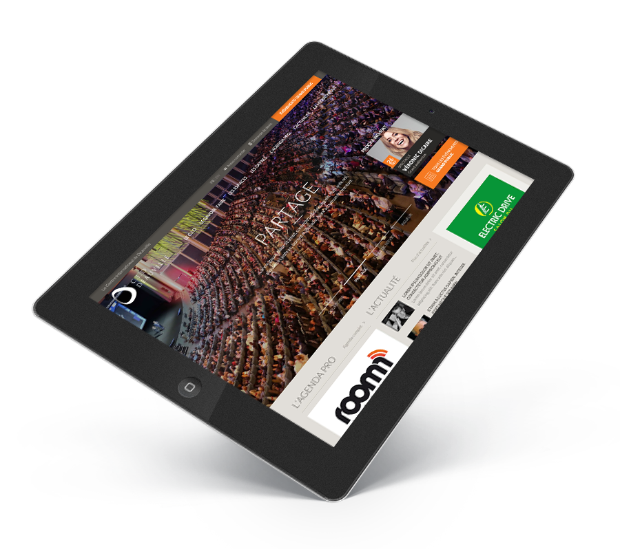 Mise en situation du site du CID à Deauville au format Tablette, lors de sa refonte en 2015