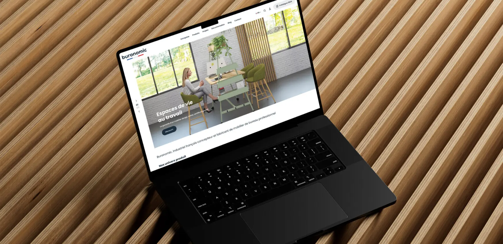 buronomic, catalogue de mobilier de bureau en ligne conçu sur le cms Wordpress