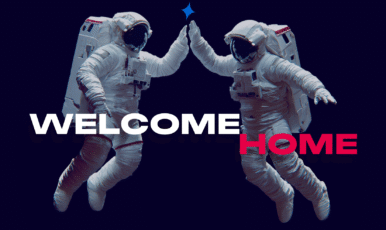 Couverture du premier article de blog de l'agence highfive avec 2 astronautes faisant un High Five