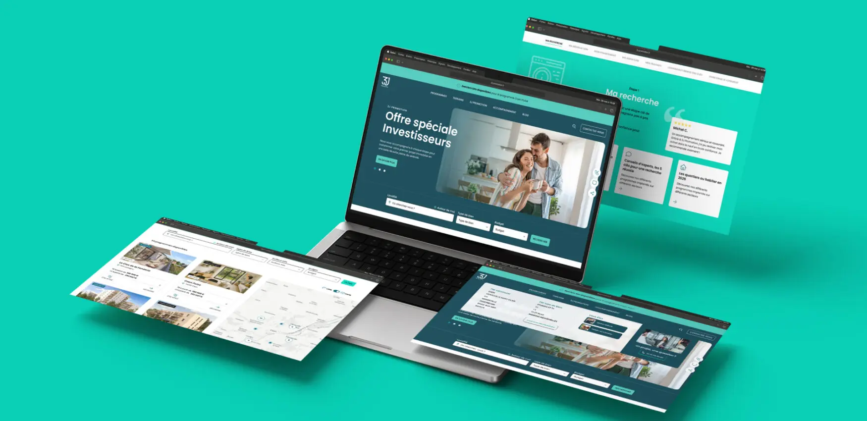 site internet catalogue du promoteur immobilier 3J promotion à Caen