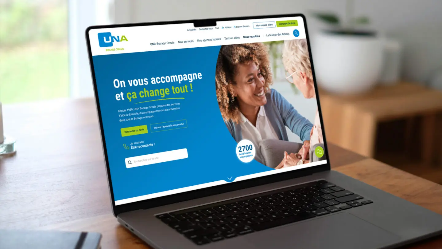 Ecran de présentation du site internet de l'UNA Bocage Ornais réalisé par l'agence Highfive